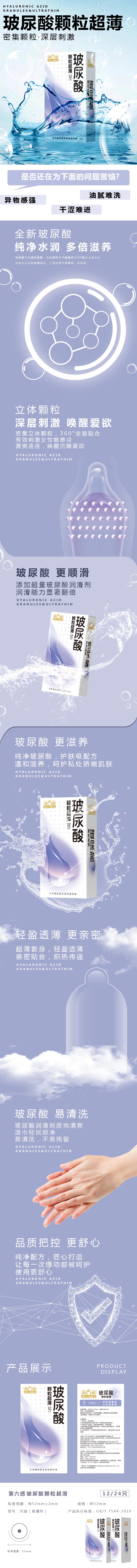 SIX SEX Hyaluronic acid particles ultra-thin condom pack of twelve