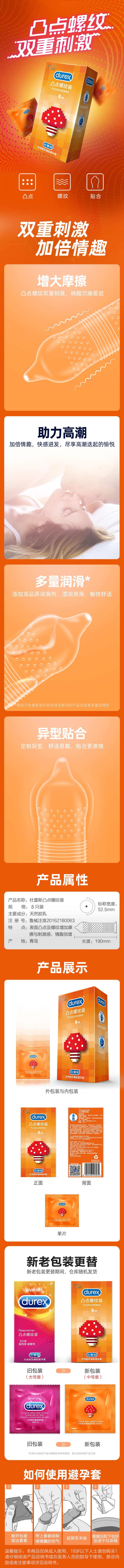 DUREX raised point thread condom Pack of eight