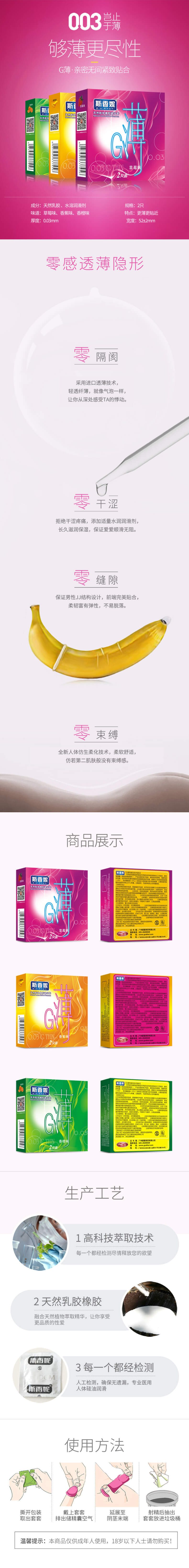 SIXIANGNI G-spot Thin condom two pcs