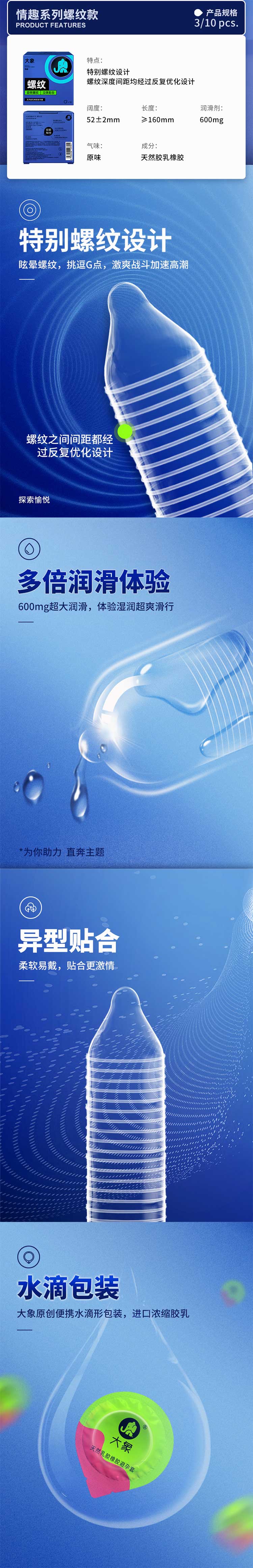 ELEPHANT flirt Thread condom Pack of ten
