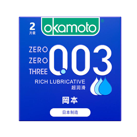 OKAMOTO 003 Super lubrication  condom  pack of  two  Trial suit blue  square box