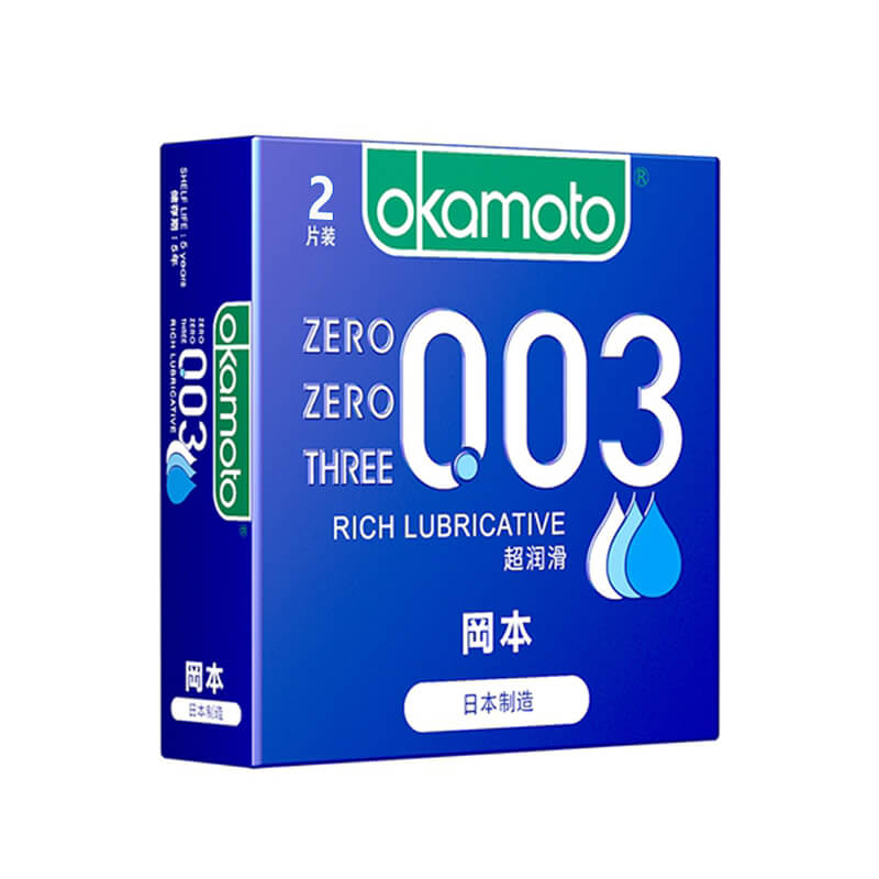 OKAMOTO 003 Super lubrication  condom  pack of  two  Trial suit blue  square box