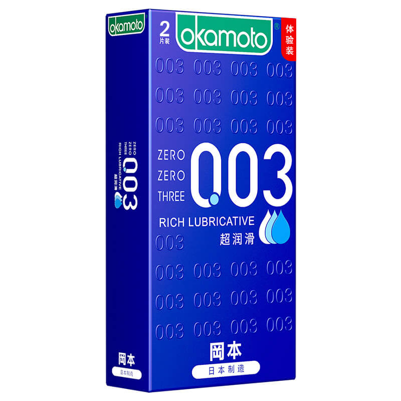 OKAMOTO 003 Super lubrication  condom  pack of  two  Trial suit blue