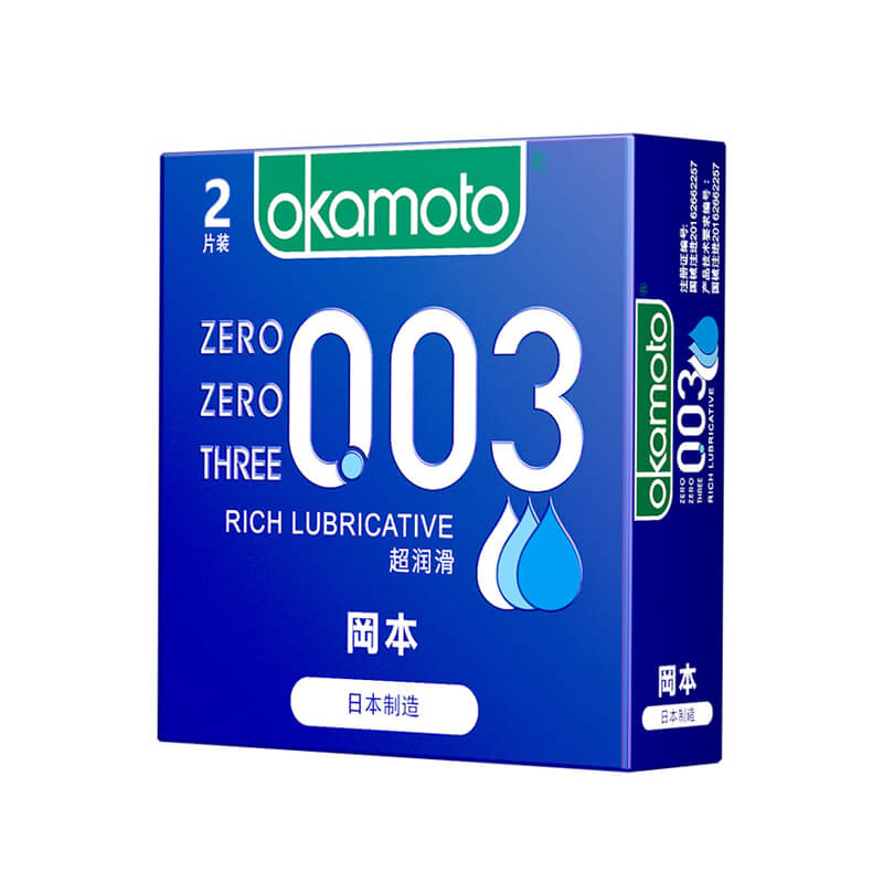 OKAMOTO 003 Super lubrication  condom  pack of  two  Trial suit blue  square box