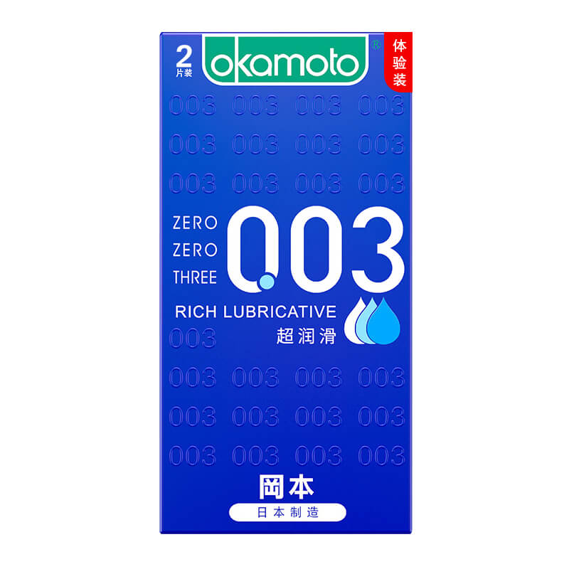 OKAMOTO 003 Super lubrication  condom  pack of  two  Trial suit blue