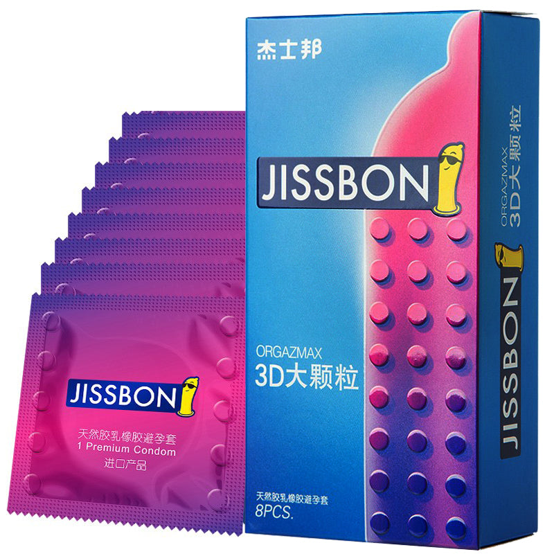 JISSBON  3D Large particles condom  eight  pcs