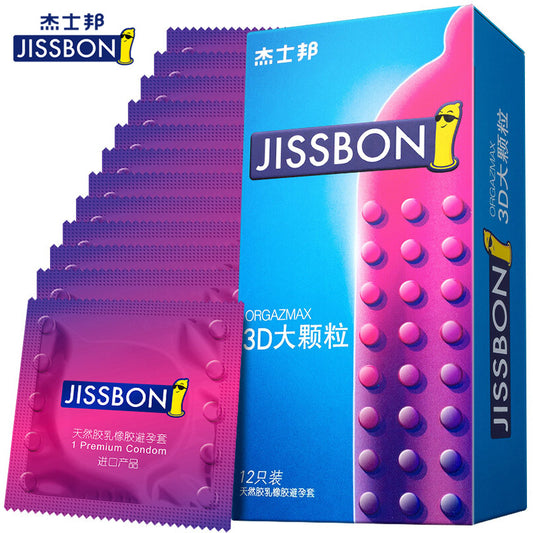 JISSBON  3D Large particles condom  twelve  pcs