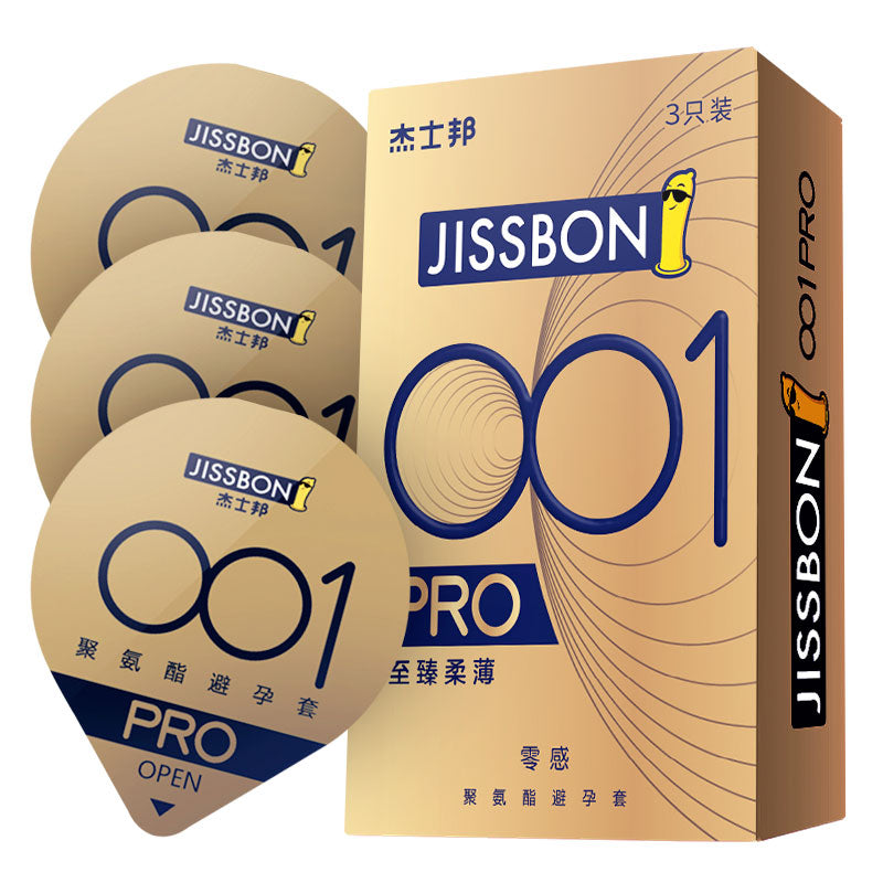 JISSBON 0.01 pro Polyurethane condom three pcs