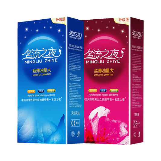 MINGLIU  Celebrity Night Silky Smooth Ultra Thin Large Oil Volume  condom  one hundred  pcs