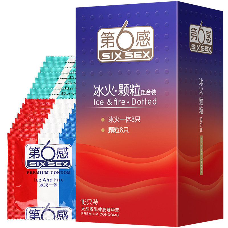 SIX SEX Ultra-thin particle ice and fire passion two-in-one   pack of sixteen