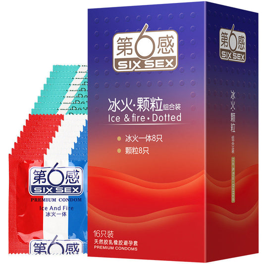 SIX SEX Ultra-thin particle ice and fire passion two-in-one   pack of sixteen