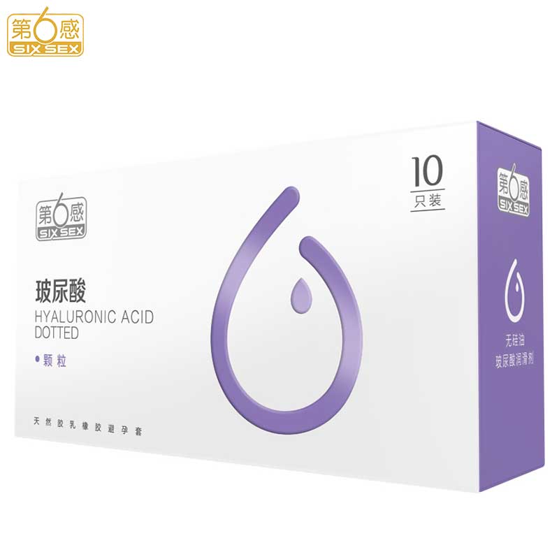 SIX SEX  hyaluronic acid particles  condom  Pack of  ten
