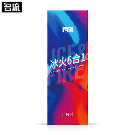 MINGLIU Ice and fire six-in-one  condom  twenty four  pcs