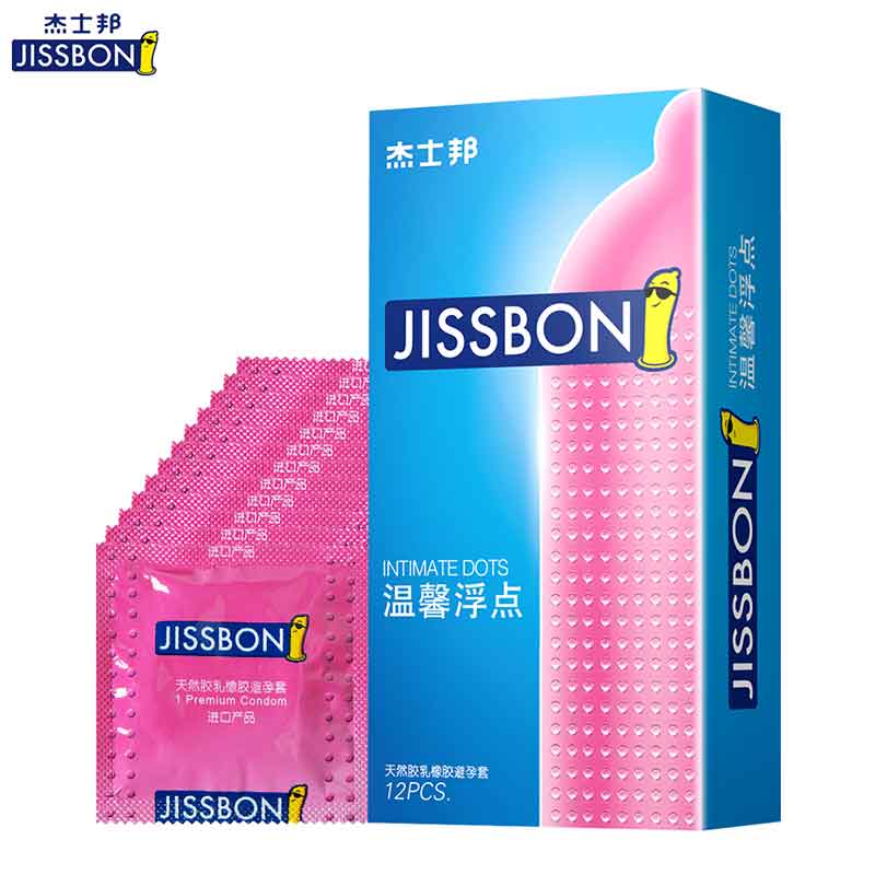 JISSBON  Warmth floating point condom twelve pcs