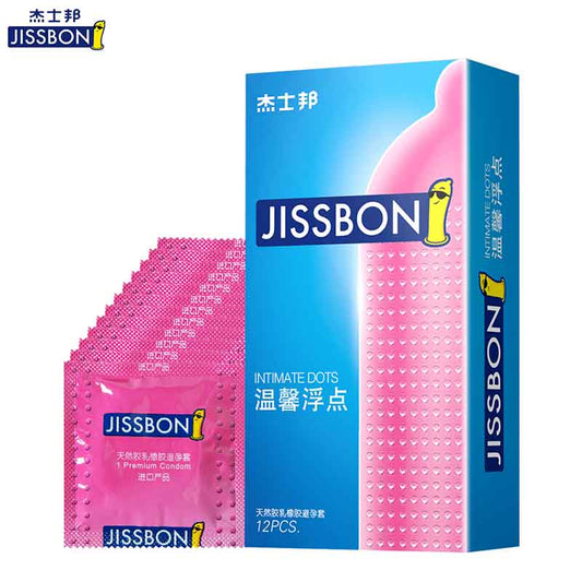 JISSBON  Warmth floating point condom twelve pcs