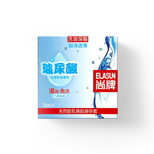 ELASUN  Ultra-smooth and ultra-thin hyaluronic acid condom  three pcs