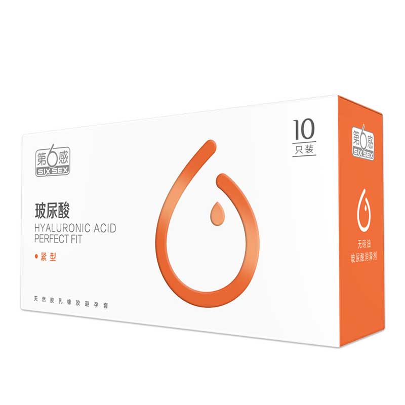 SIX SEX hyaluronic acid tight condom  pack of  ten
