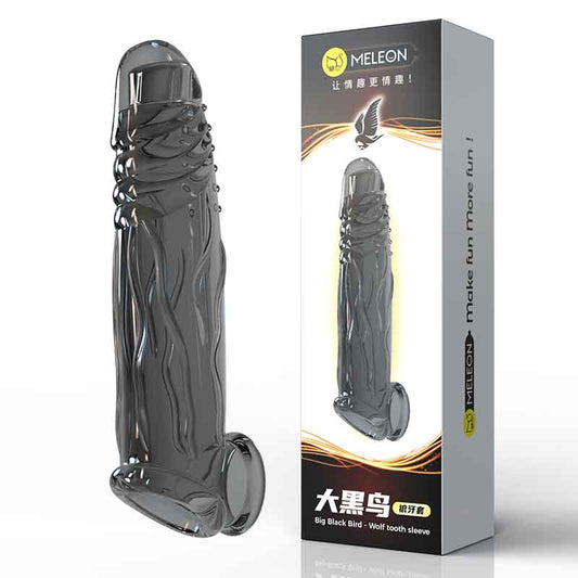 MELEON  Big black crystal wolf braces
