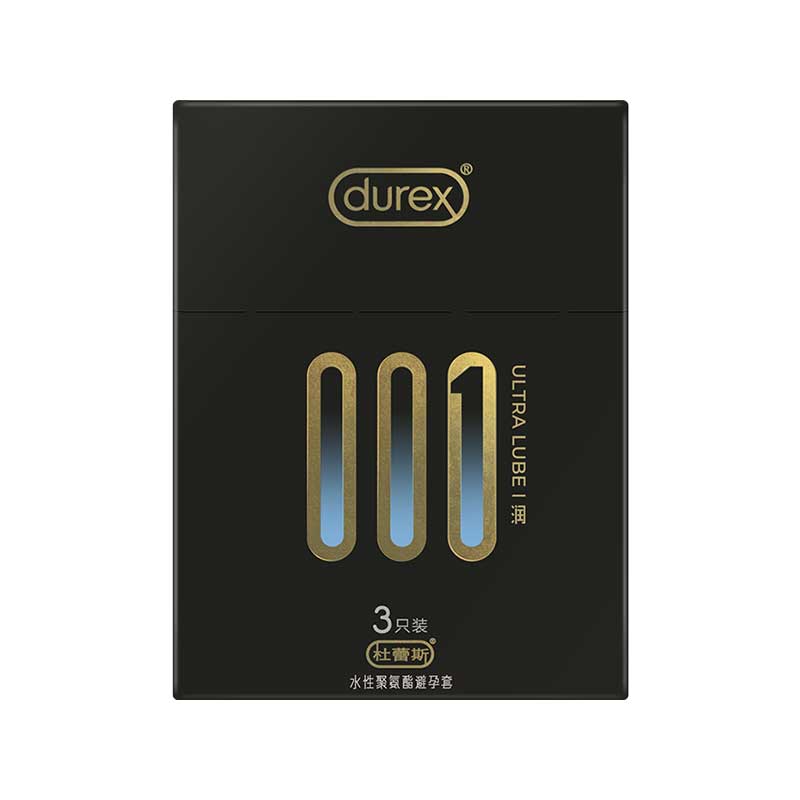 DUREX 001 Water-based polyurethane  lubricating condom Pack of three