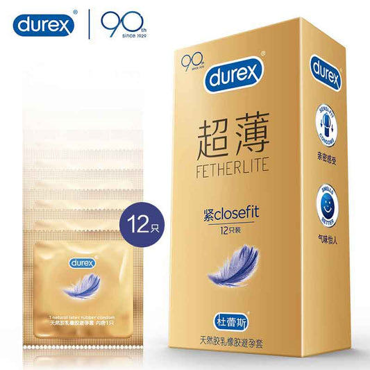 DUREX  gold packaging  compact  Ultra thin condom Pack of  twelve