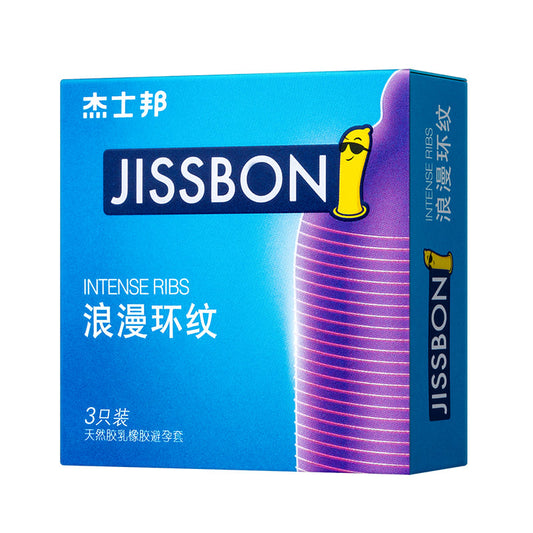 JISSBON  romantic ring pattern condom  three  pcs