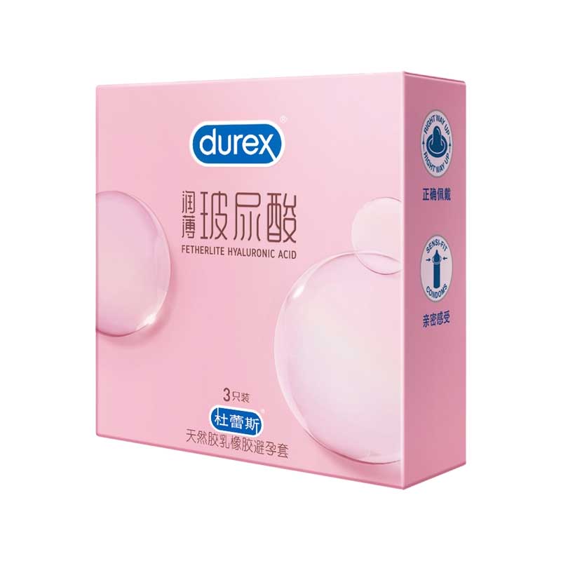 DUREX   lubricating  Ultra thin hyaluronic acid  condom Pack of three