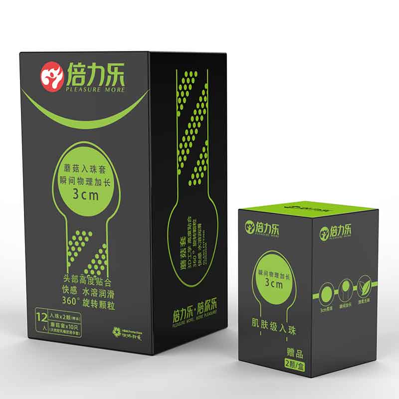 Copy of PLEASURE MORE Mushroom bead condoms Pack of twelve