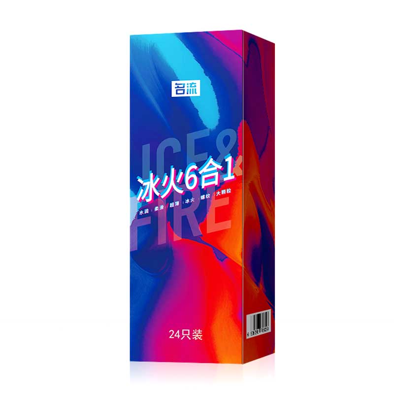 MINGLIU Ice and fire six-in-one  condom  twenty four  pcs
