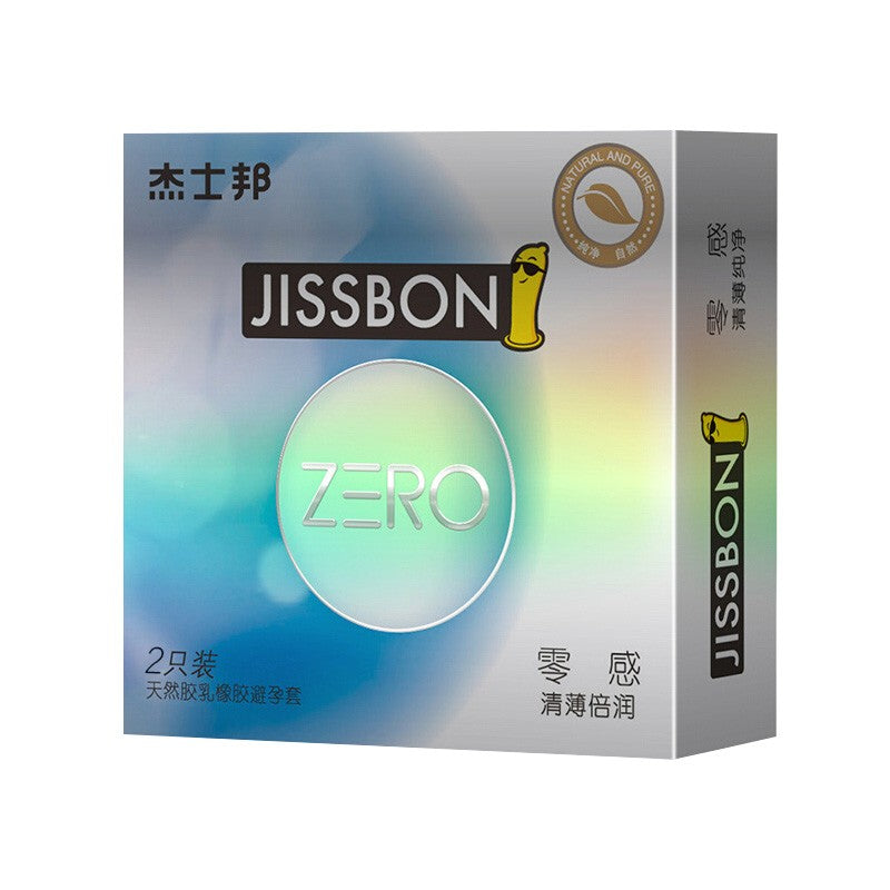 JISSBON zero sense Clear  ultra-thin and doubly lubricated condom  two pcs