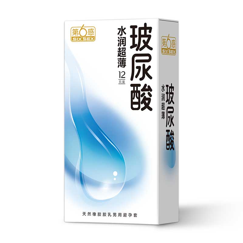 SIX SEX  Hyaluronic Acid Hydrating and Ultra Thin condom pack of twelve