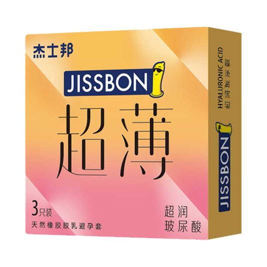 JISSBON super lubricating hyaluronic acid Ultra-thin condom three pcs