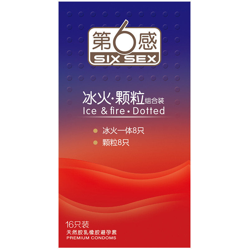 SIX SEX Ultra-thin particle ice and fire passion two-in-one   pack of sixteen