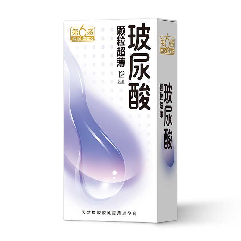 SIX SEX Hyaluronic acid particles ultra-thin  condom pack of twelve