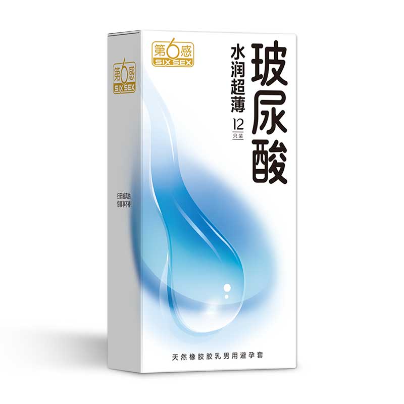 SIX SEX  Hyaluronic Acid Hydrating and Ultra Thin condom pack of twelve