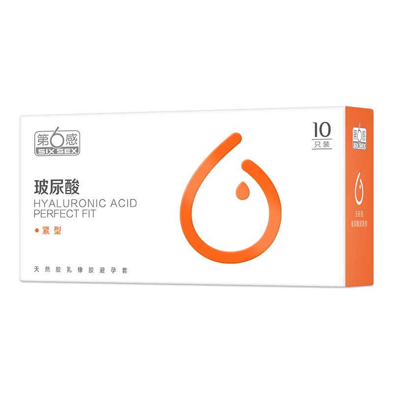 SIX SEX hyaluronic acid tight condom  pack of  ten