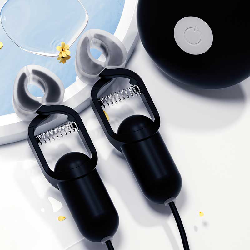 GALAKU series  Female nipple clamp electric massager  black （Power storage version）
