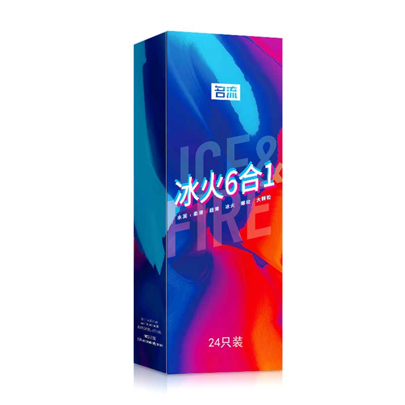 MINGLIU Ice and fire six-in-one  condom  twenty four  pcs