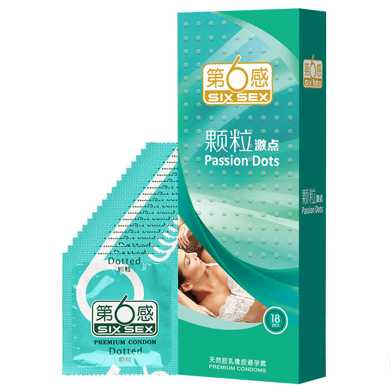 SIX SEX Ultra-thin particle excitation points  condom pack of eighteen