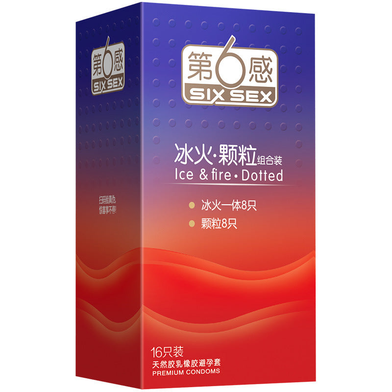 SIX SEX Ultra-thin particle ice and fire passion two-in-one   pack of sixteen
