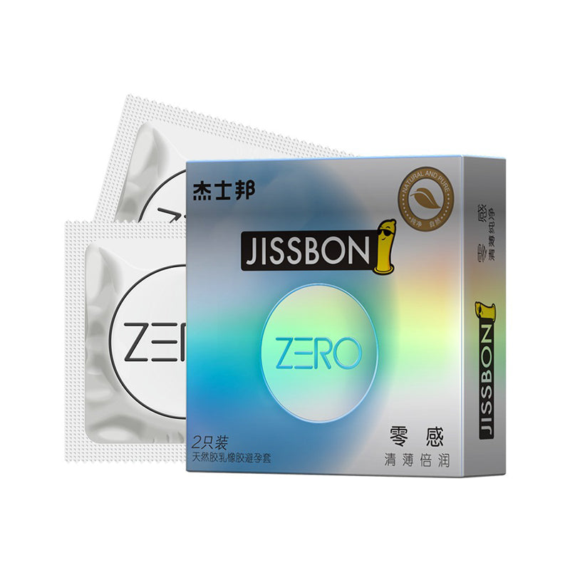 JISSBON zero sense Clear  ultra-thin and doubly lubricated condom  two pcs