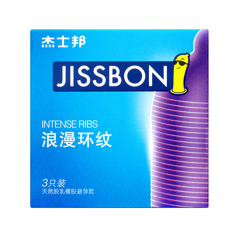 JISSBON  romantic ring pattern condom  three  pcs