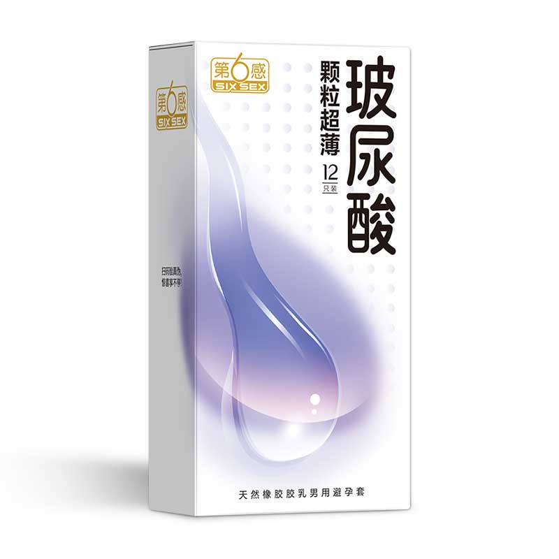 SIX SEX Hyaluronic acid particles ultra-thin  condom pack of twelve