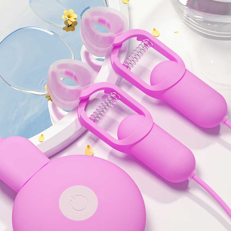 GALAKU series  Female nipple clamp electric massager  red （Power storage version）