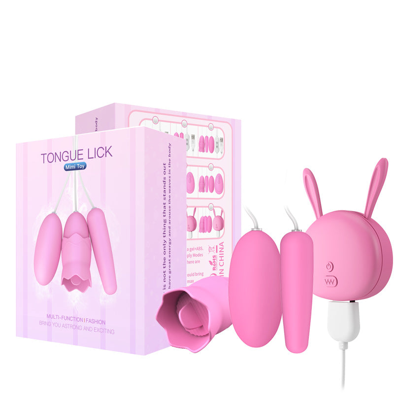 MJS tongue licking round vibrator+backcourt vibrator