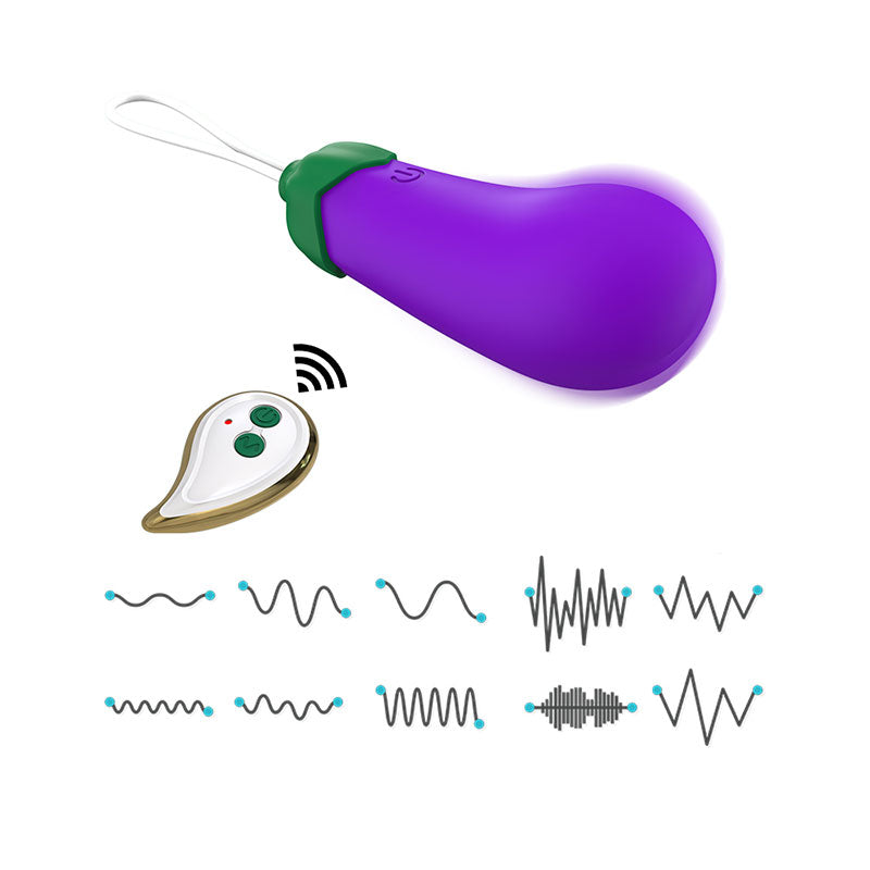 MD eggplant wireless remote control heating vibration wearable vibrator