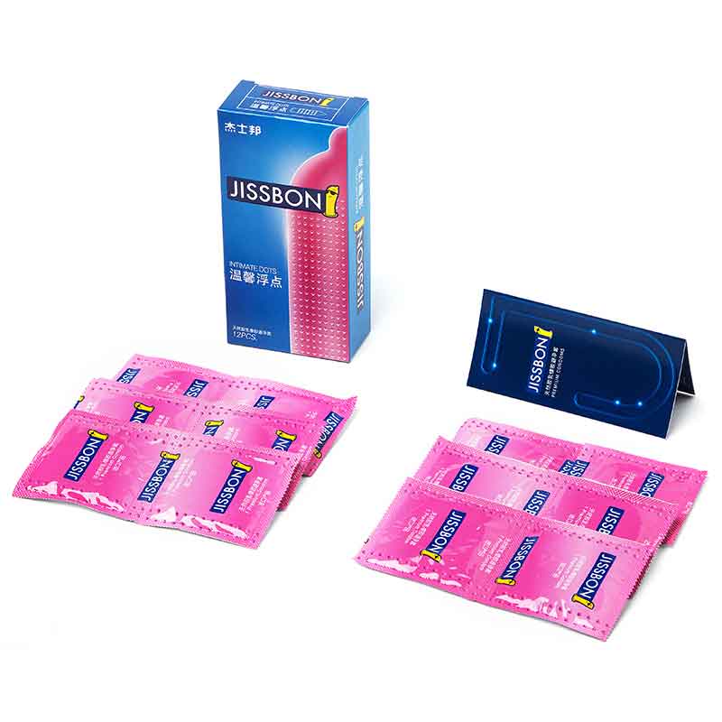 JISSBON  Warmth floating point condom twelve pcs