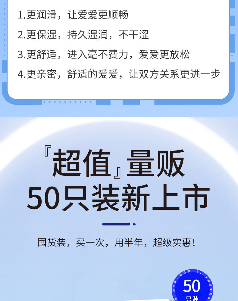 SIX SEX hyaluronic acid condom pack of  Fifty
