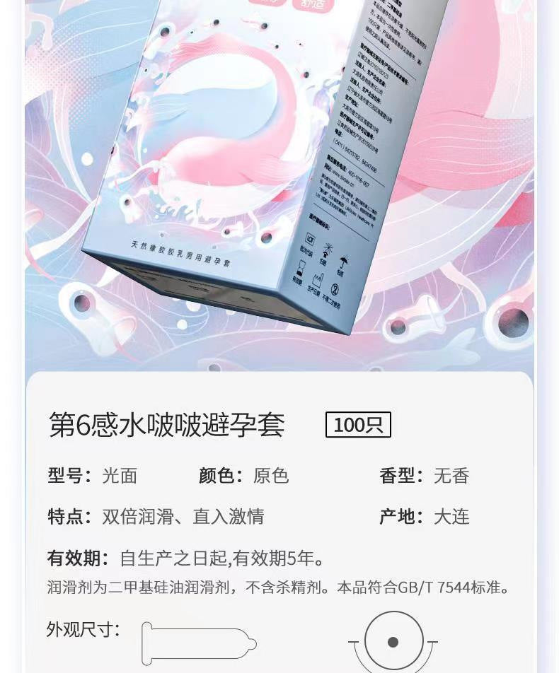 SIX SEX hyaluronic acid condom pack of  one hundred