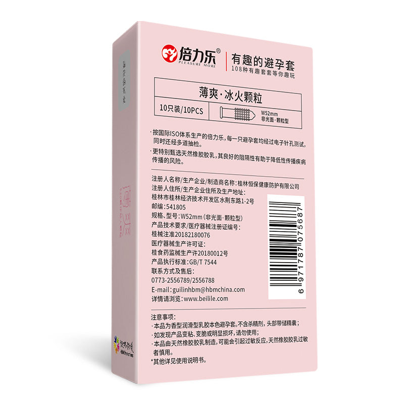 PLEASURE MORE Condoms  Thin Ice and fire particles  ten slices