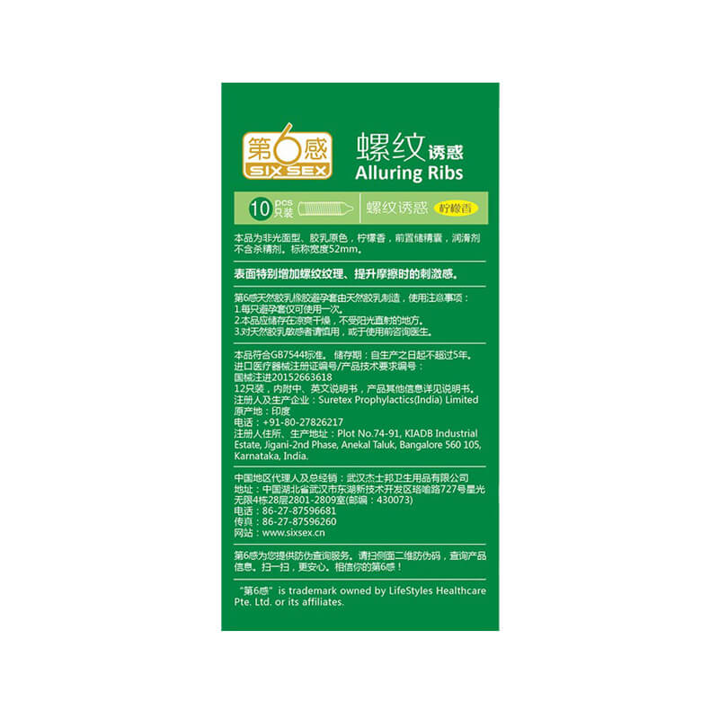 SIX SEX  Thread   condom  Pack of ten